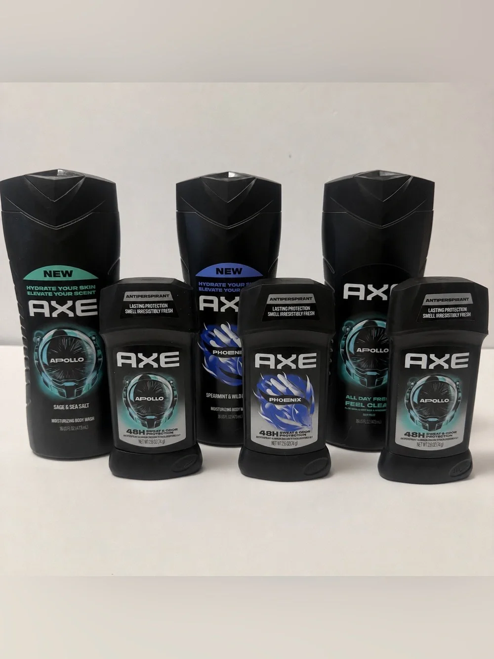 AXE Men’s Grooming Bundle: Apollo & Phoenix Body Wash + Antiperspirant Set